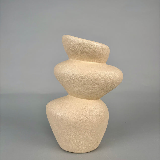 Vena Seramik Vazo | Bej