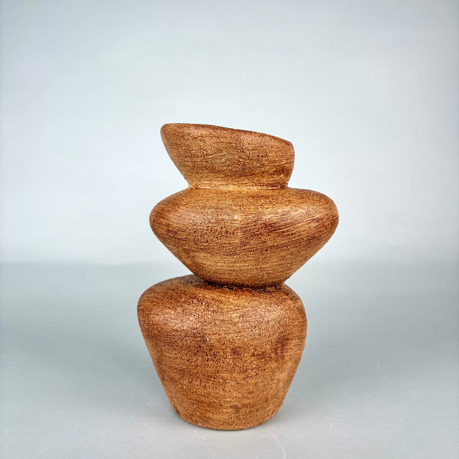 Vena Seramik Vazo | Kahverengi