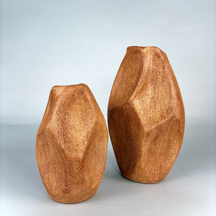Kora Seramik Vazo Set | Kahverengi