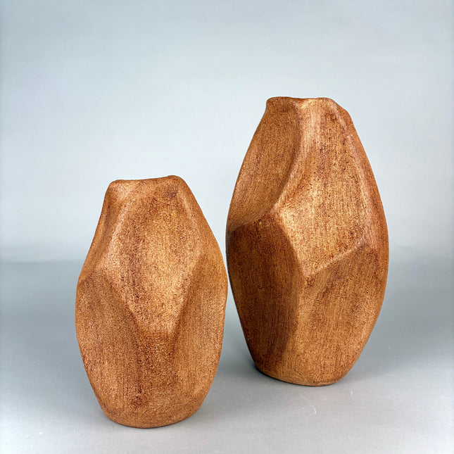 Kora Seramik Vazo Set | Kahverengi