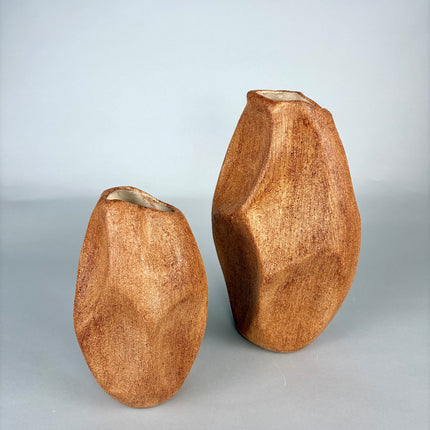 Kora Seramik Vazo Set | Kahverengi