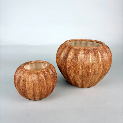 Nara Seramik Vazo Set | Kahverengi