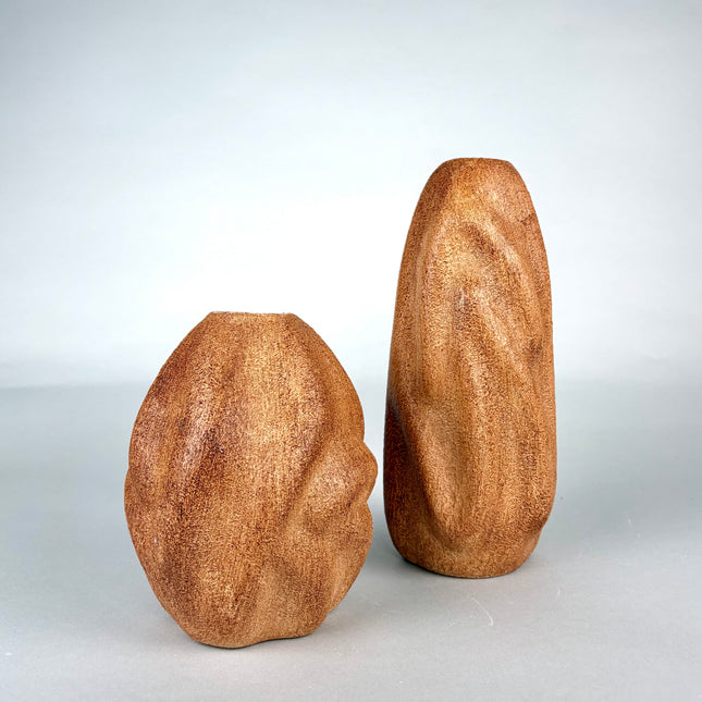 Sora Seramik Vazo Set | Kahverengi