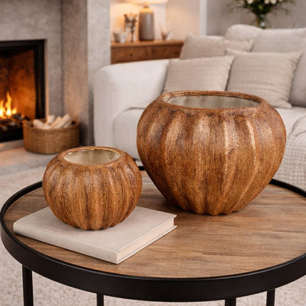 Nara Seramik Vazo Set | Kahverengi