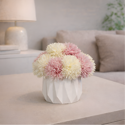 Pudra & Krem Yapay Çiçek Aranjmanı