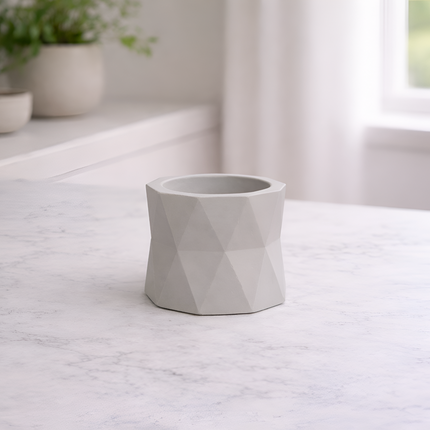 Facet Pure Sukulent Beton Saksı | Stone Grey