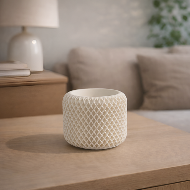 Facet Grid Sukulent Beton Saksı