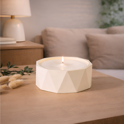 Facet Glow Beton Mum | Ivory White