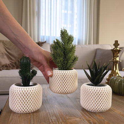 Beton Saksı – Facet Grid 3'lü