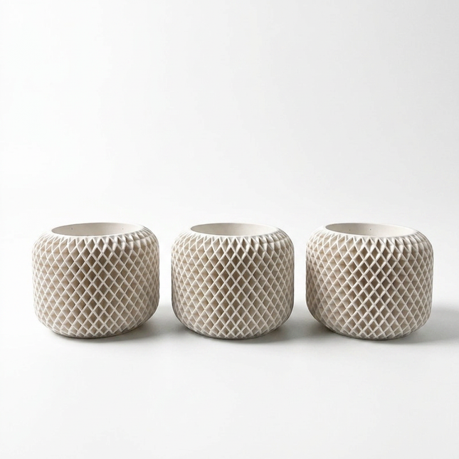 Beton Saksı – Facet Grid 3'lü