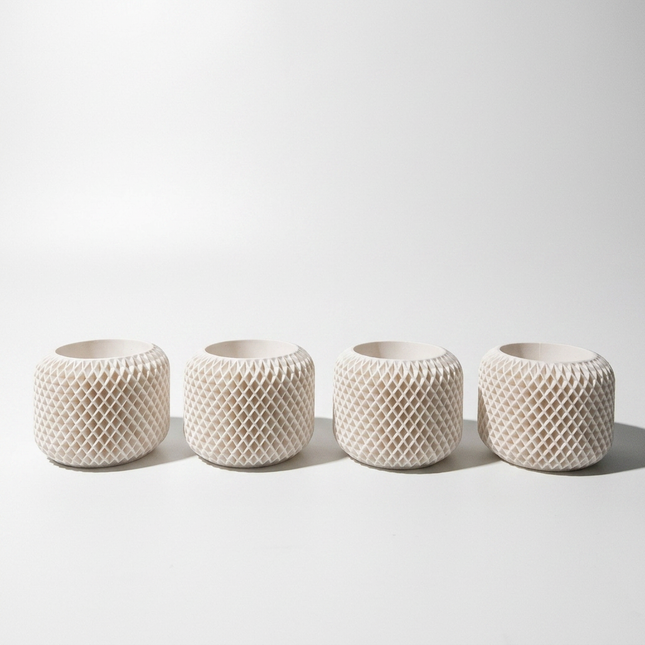 Beton Saksı – Facet Grid 4'lü