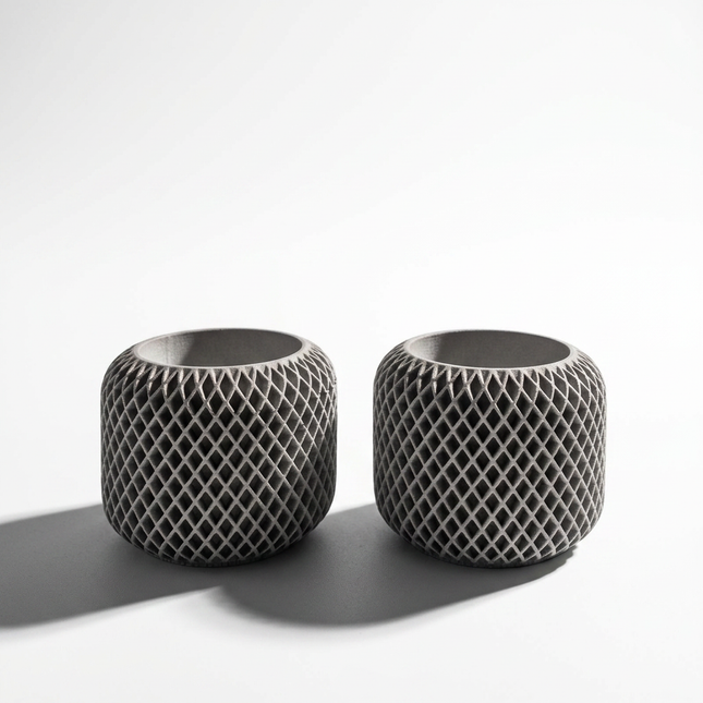 Beton Saksı – Facet Grid 2'li