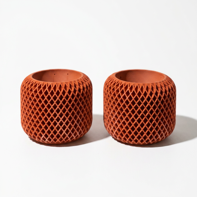Beton Saksı – Facet Grid 2'li